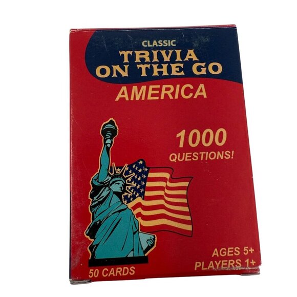 Classic Trivia On The Go America Game 1000 Questions  Ages 5+  50 Cards  Fundex - Picture 2 of 4